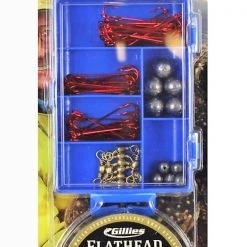 Assorted Tackle Packs Gillies Flathead Tackle Pack-100 Pce Assorted Tackle Kit With 12lb Fishing Line