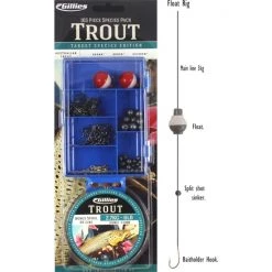Assorted Tackle Packs Gillies Trout Tackle Pack - 100 Piece Assorted Tackle Kit With 6lb Fishing Line -Gifts Sales 28SPT 2