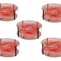 Crab Pots/Traps 5 X Wilson Heavy Duty Round Crab Traps - Bulk Pack Of 4 Entry Crab Pots - 24 Ply