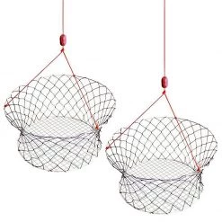 2 X Wilson Ready Rigged Wire Bottom Crab Nets- 2 Rings With Float And Rope