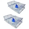 2 X Wilson Heavy Duty Rectangular Crab Traps - 2 Entry - Twin Pack - Blue Mesh