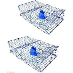 2 X Wilson Heavy Duty Rectangular Crab Traps - 2 Entry - Twin Pack - Blue Mesh -Gifts Sales 309ctmgx2 3