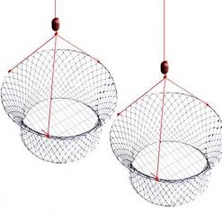 2 X New Wilson Ready Rigged Wire Bottom Marron Nets-2 Rings With Float And Rope