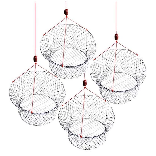 4 X New Wilson Ready Rigged Wire Bottom Marron Nets-2 Rings With Float And Rope 4 4 X New Wilson Ready Rigged Wire Bottom Marron Nets-2 Rings With Float And Rope - Image 2