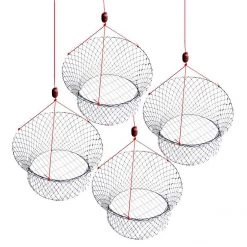 4 X New Wilson Ready Rigged Wire Bottom Marron Nets-2 Rings With Float And Rope