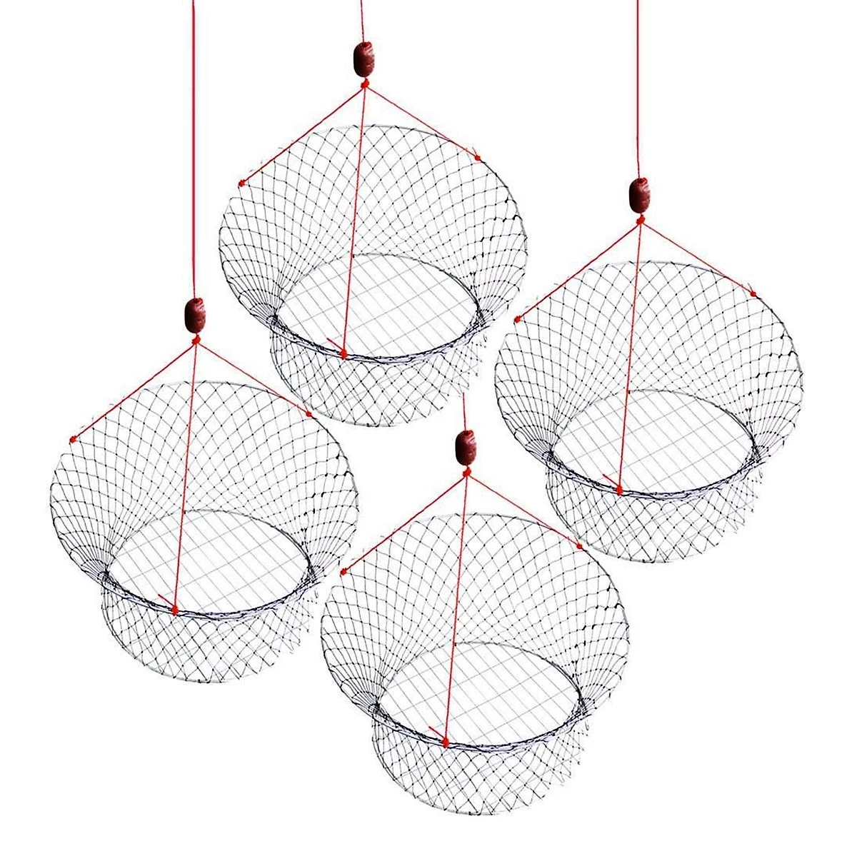 4 X New Wilson Ready Rigged Wire Bottom Marron Nets-2 Rings With Float And Rope 3 4 X New Wilson Ready Rigged Wire Bottom Marron Nets-2 Rings With Float And Rope