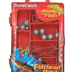 Gifts Under $20 Surecatch 130pc Flathead Pack In Fishing Tackle Box - Tackle Kit