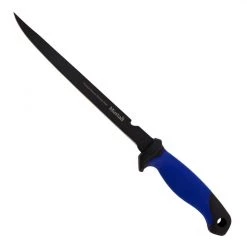 Knives 7 Inch Mustad Stainless Steel Fillet Knife With Sheath - Black Teflon Coated