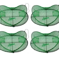 Seahorse Folding Opera House Trap With 75mm Rings - 4 Pack-Green Yabbie Net