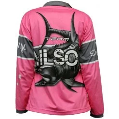 Fishing Shirts & Polos Team Wilson Pink Tournament Long Sleeve Fishing Shirt With Collar-Fishing Jersey -Gifts Sales TSLSWP 1