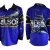 Fishing Shirts & Polos Team Wilson Tournament Long Sleeve Fishing Shirt With Collar - Fishing Jersey -Gifts Sales TSLSWS
