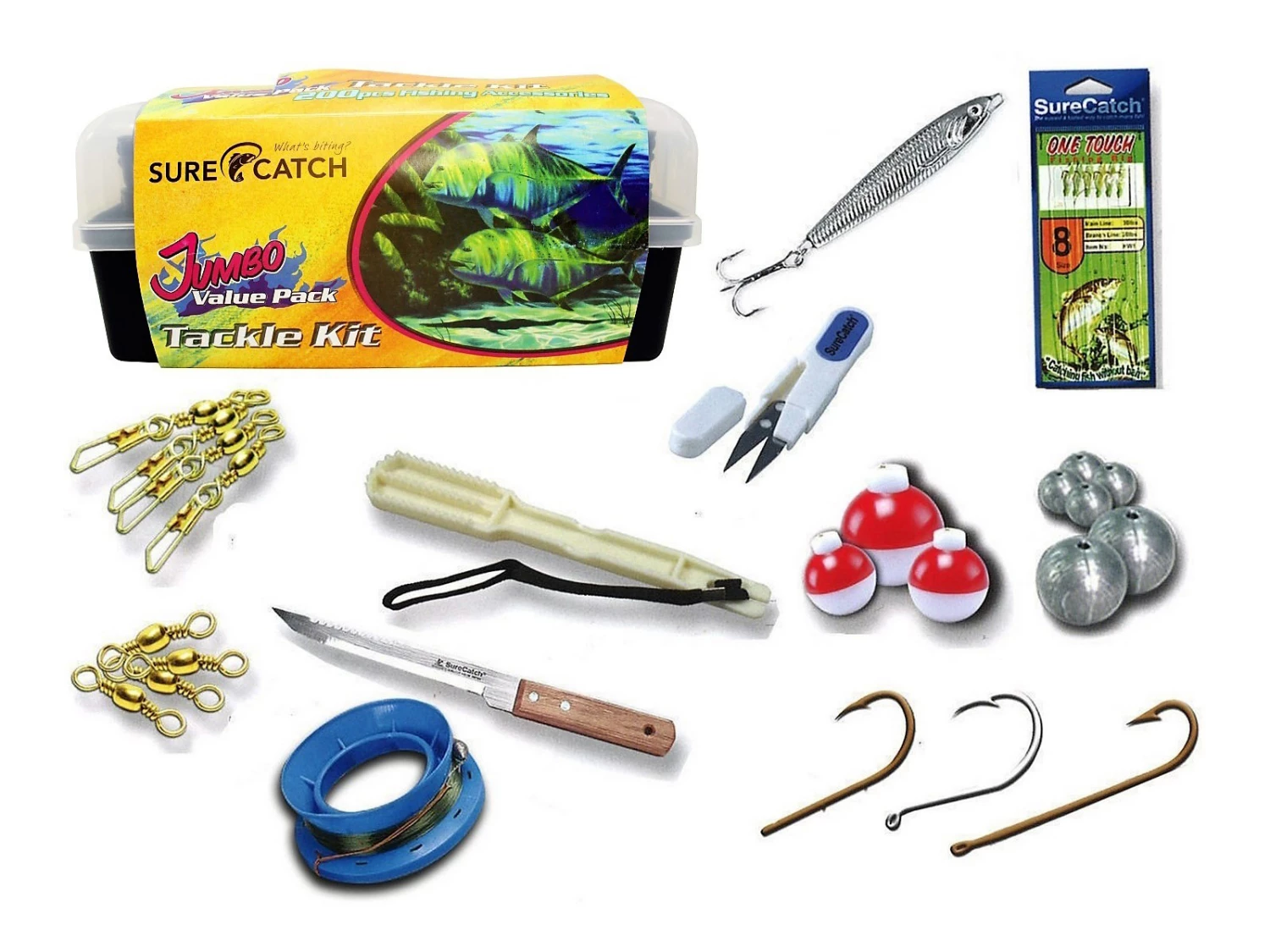 Gifts Under $50 Surecatch Complete Fishing Tackle Box 200 Pce Jumbo Pack - Tackle Kit 3 Gifts Under $50 Surecatch Complete Fishing Tackle Box 200 Pce Jumbo Pack - Tackle Kit